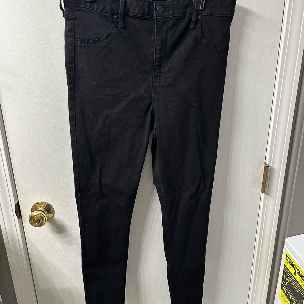 Abercrombie & Fitch High Rise Black Skinny Jeans Size 14